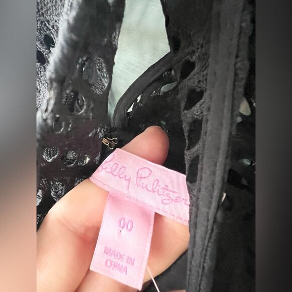 Lilly Pulitzer NWT Kenna dress in onyx black lace dress fall wedding cocktail 00 - Picture 5 of 12